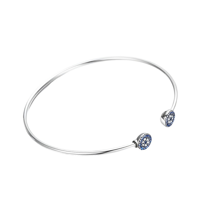 Pulseira Olho da Sorte de Zircônia Azul