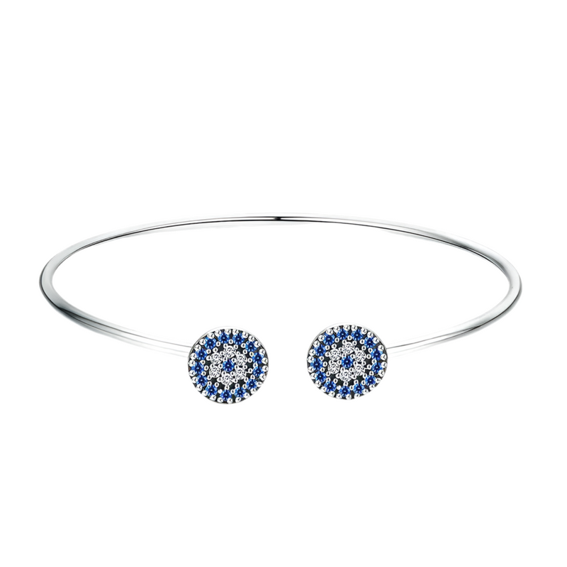 Pulseira Olho da Sorte de Zircônia Azul