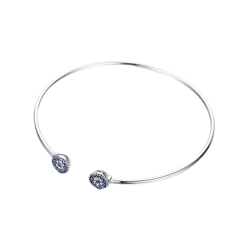 Pulseira Olho da Sorte de Zircônia Azul