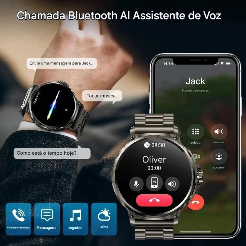 Relógio Inteligente com Tela Amoled de 1,86” e GPS integrado