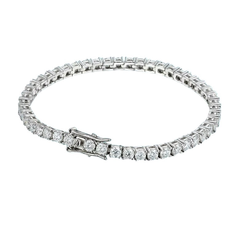 Pulseira de Prata Full Diamond GRA 925 - Prata Banhada a 18k